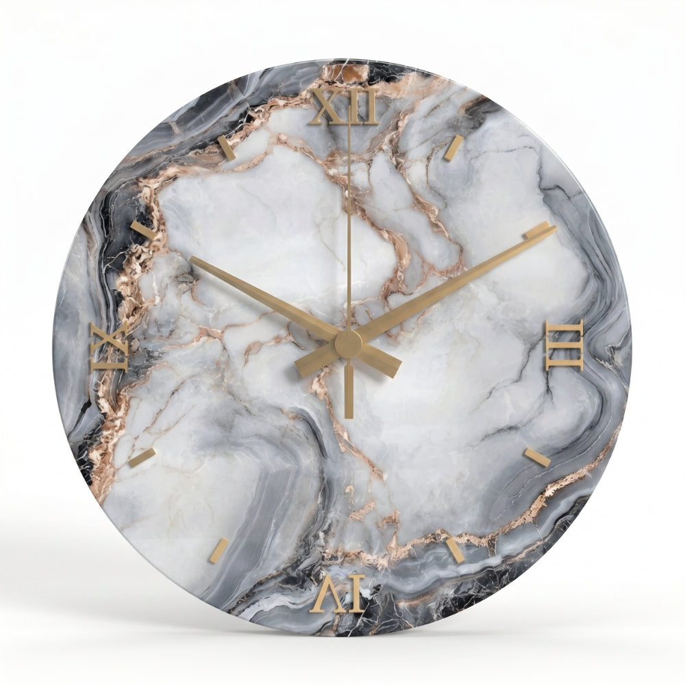 Modern Marble Effect Wall Clock