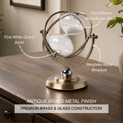Vintage Globe Rotating Hourglass