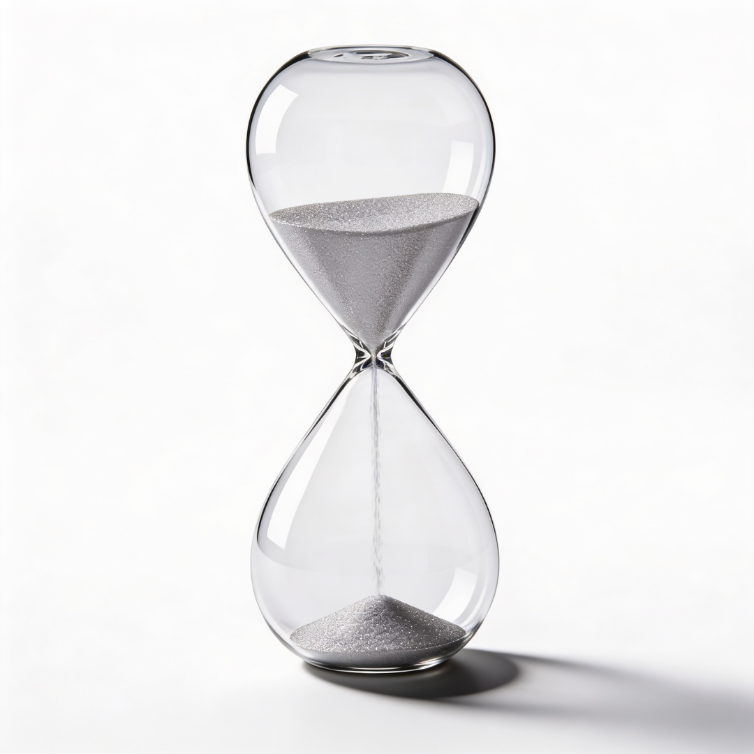 Minimalist Clear Glass Hourglass
