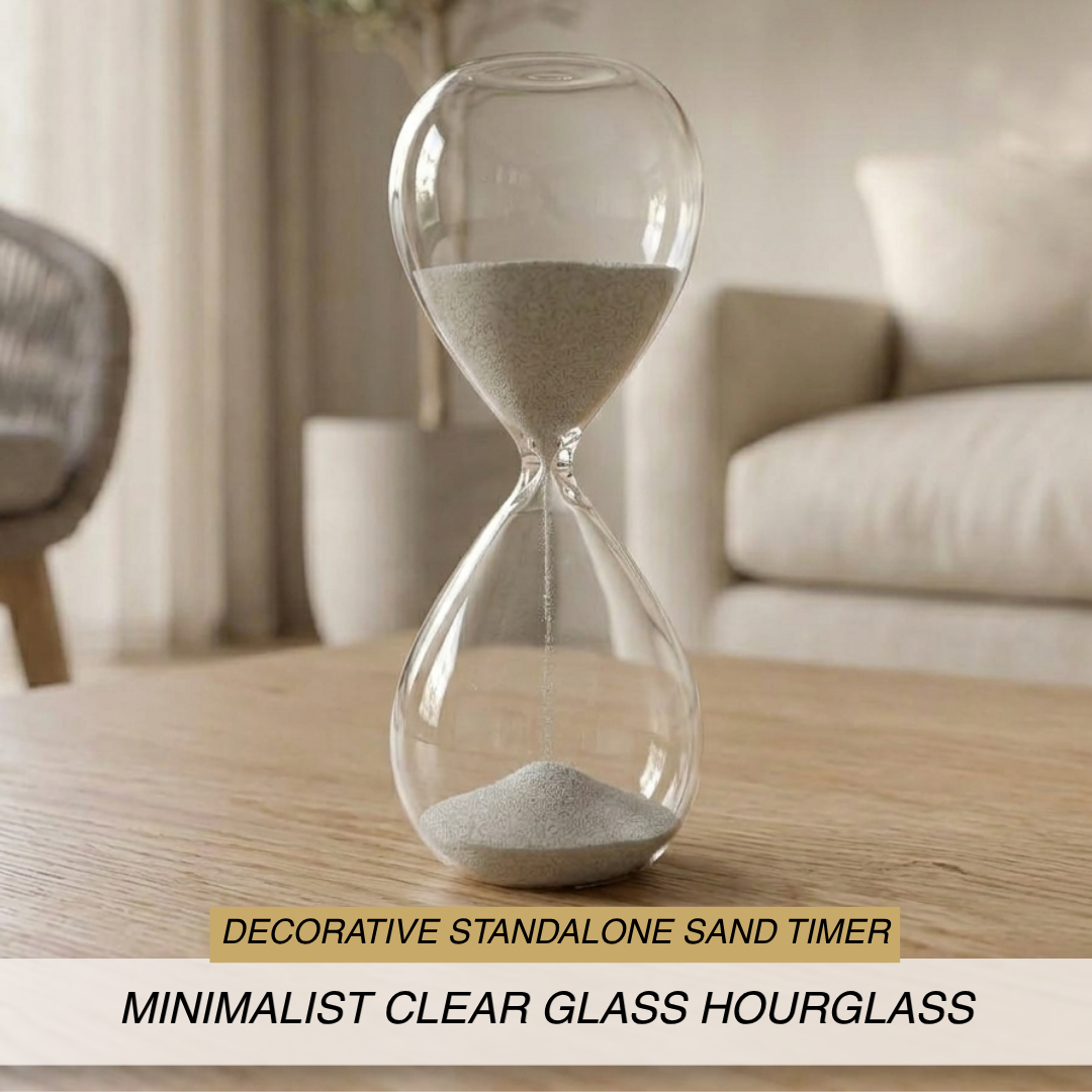 Minimalist Clear Glass Hourglass