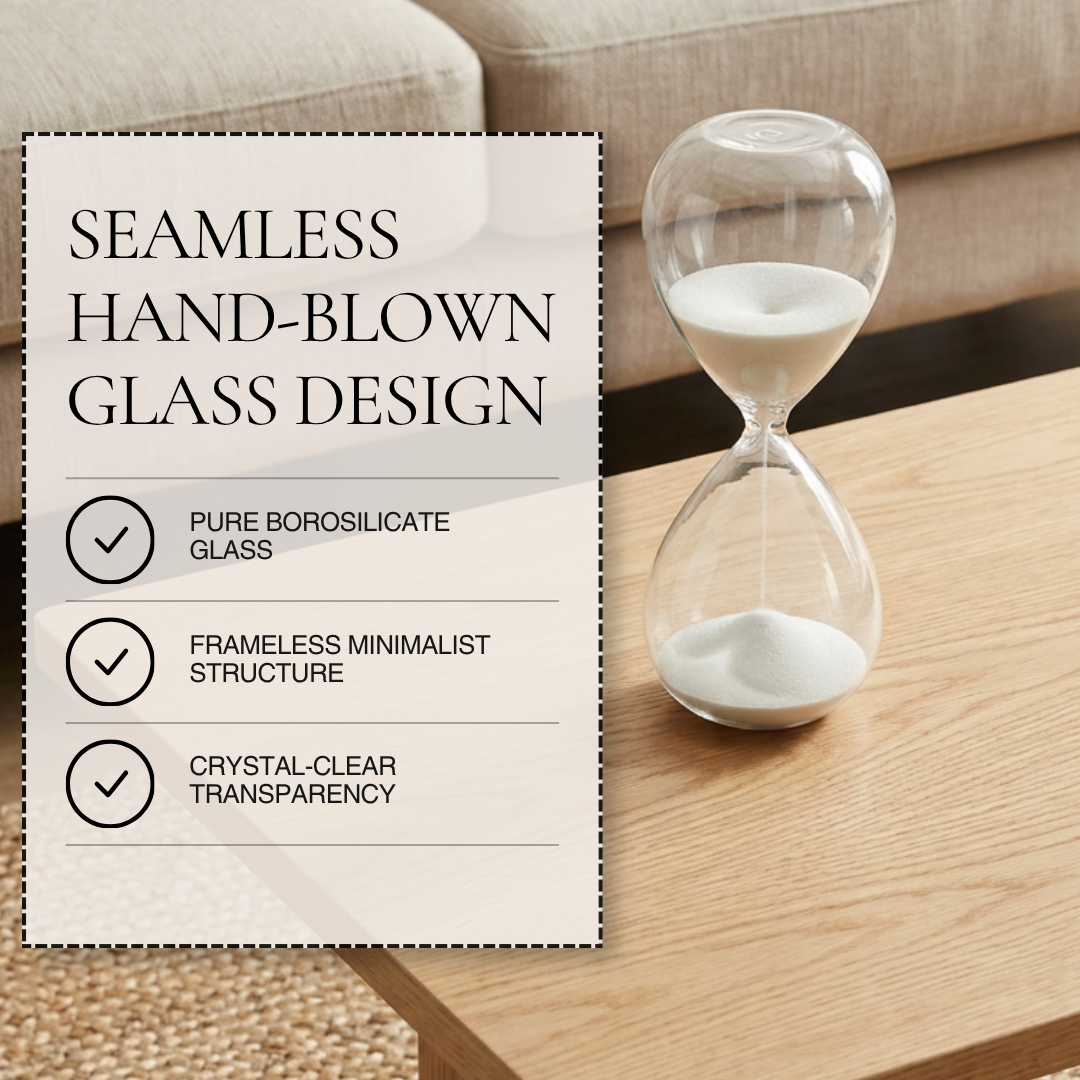 Minimalist Clear Glass Hourglass