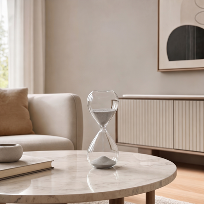 Minimalist Clear Glass Hourglass