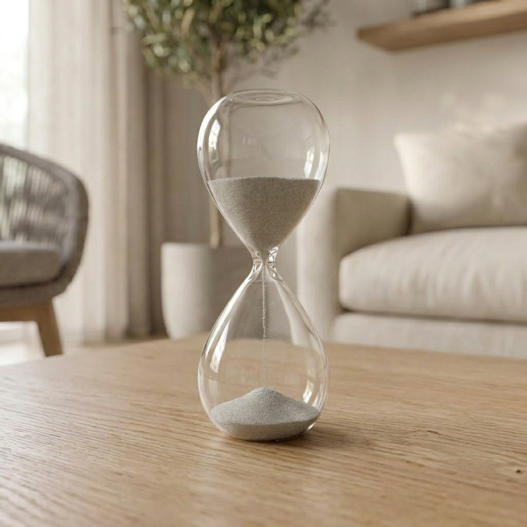 Minimalist Clear Glass Hourglass