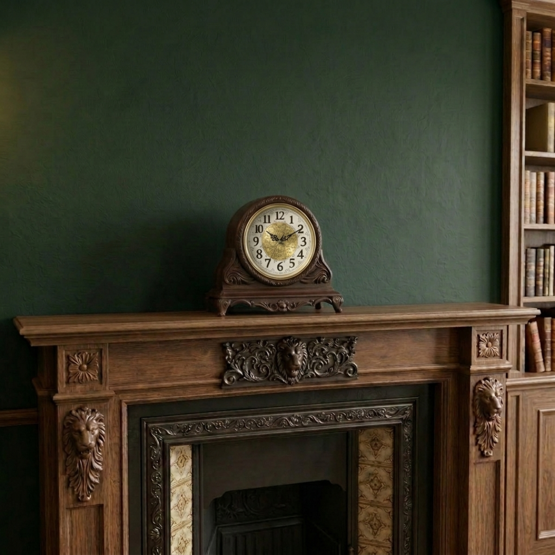 Vintage Wooden Mantel Clock