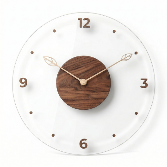 Modern Acrylic & Walnut Wall Clock