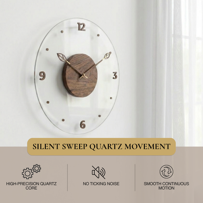 Modern Acrylic & Walnut Wall Clock