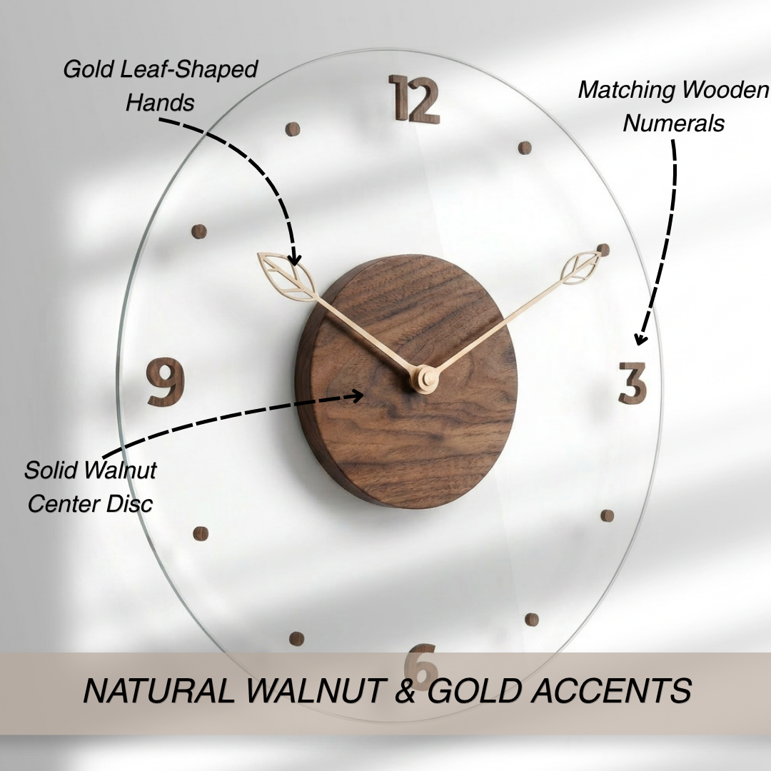 Modern Acrylic & Walnut Wall Clock