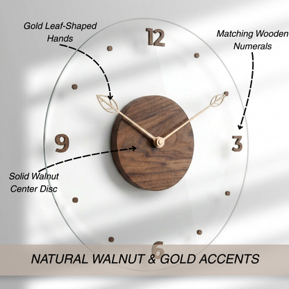 Modern Acrylic & Walnut Wall Clock