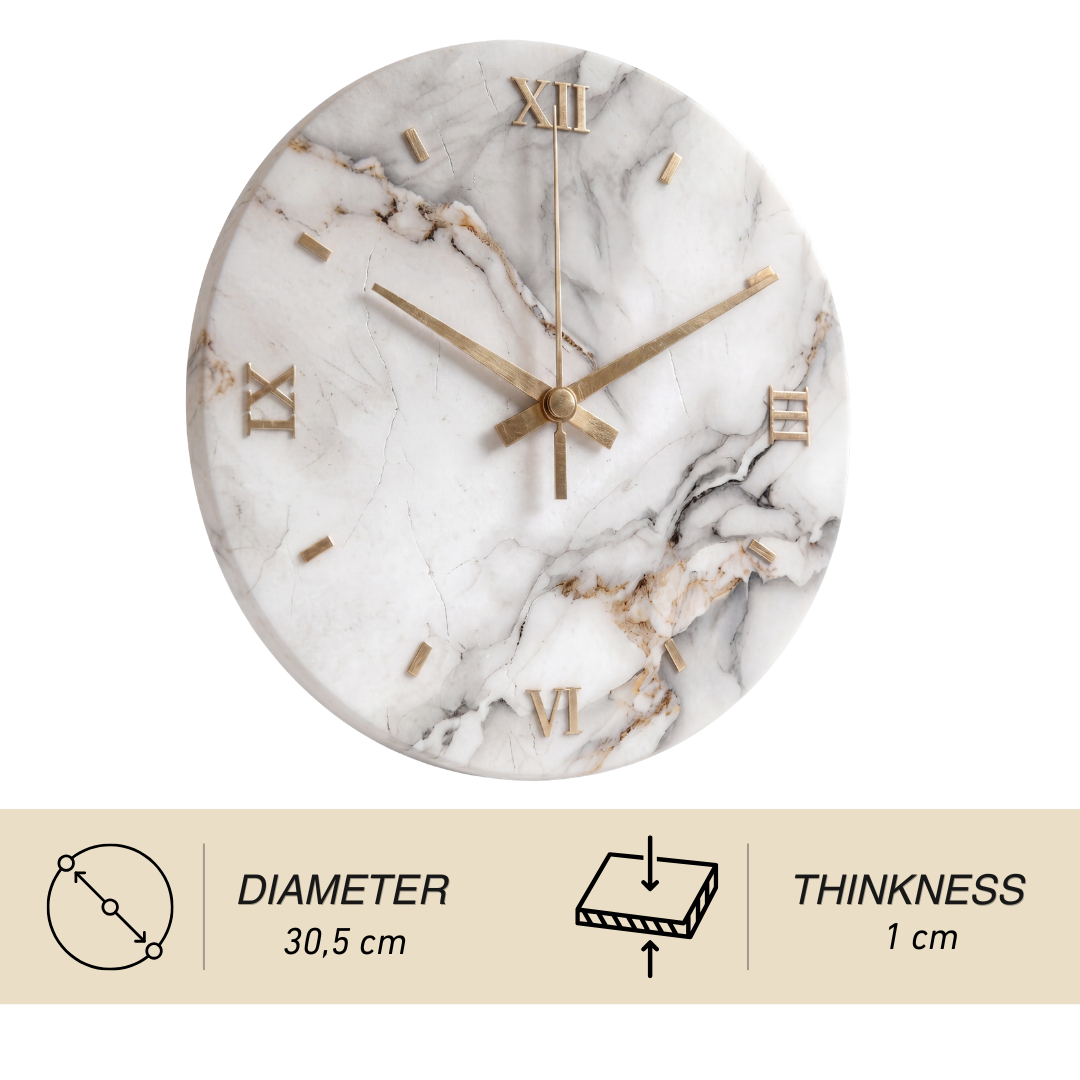 Modern Marble Effect Wall Clock