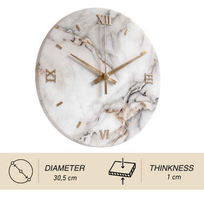 Modern Marble Effect Wall Clock