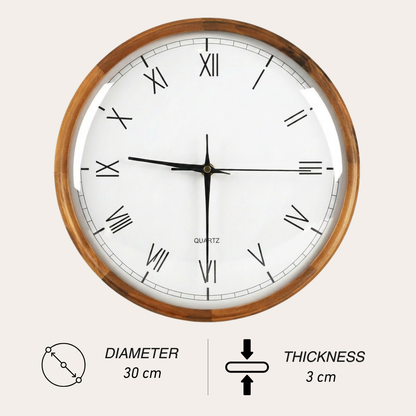 Modern Round Wooden Kitchen Wall Clock