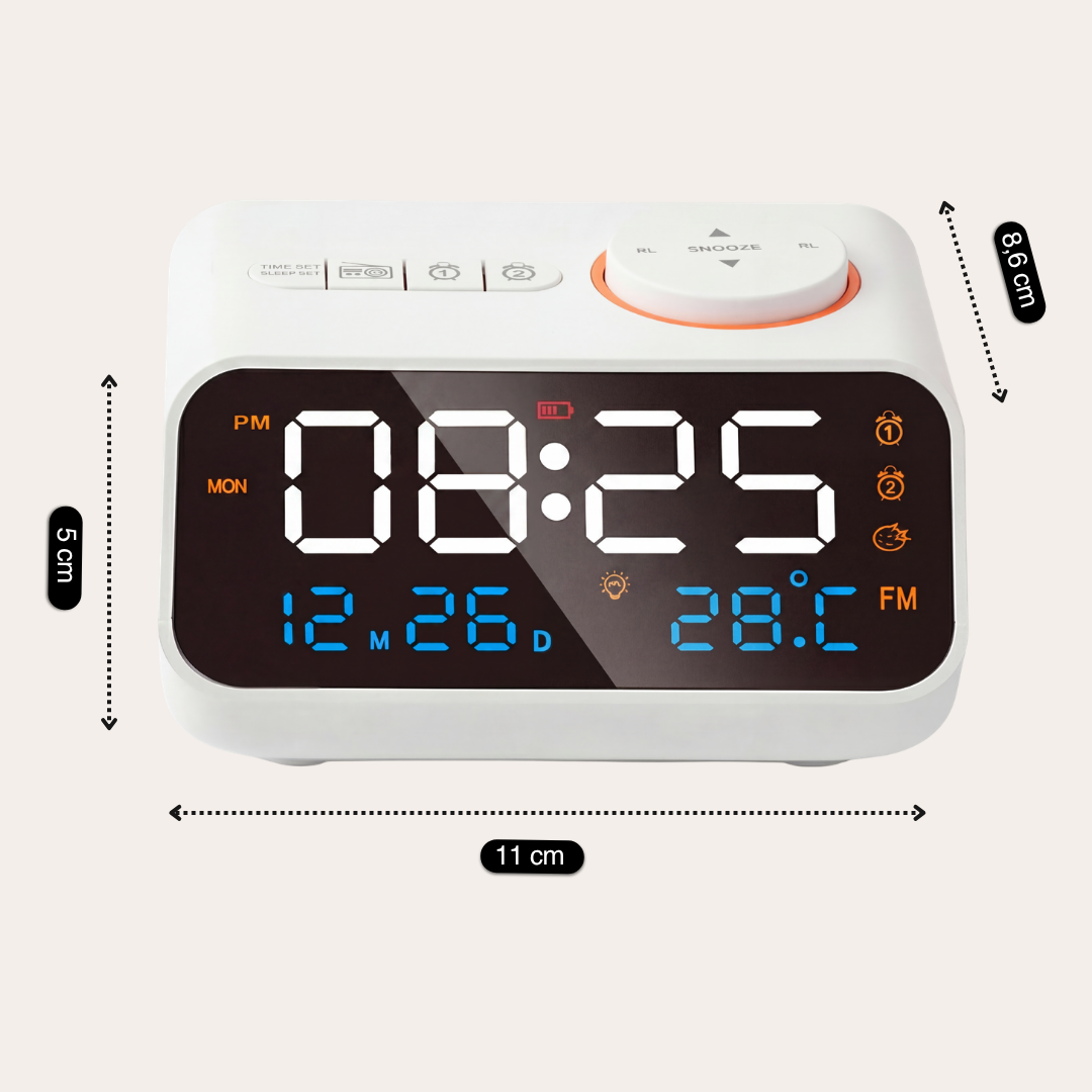 Rechargeable FM Radio Alarm Clock