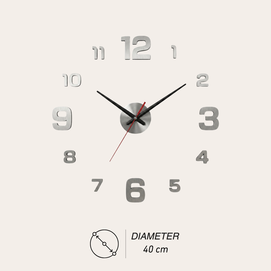 Large 3D Acrylic Wall Clock (DIY Sticker)