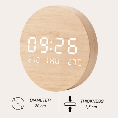 Minimalist Nordic Wooden Digital Wall Clock
