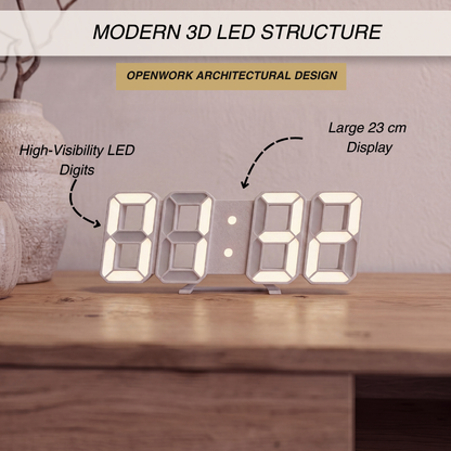 Modern 3D Digital LED Wall & Desk Clock