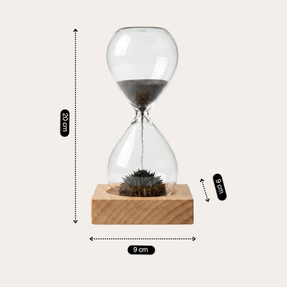 Magnetic Sand Hourglass with Natural Wooden Stand