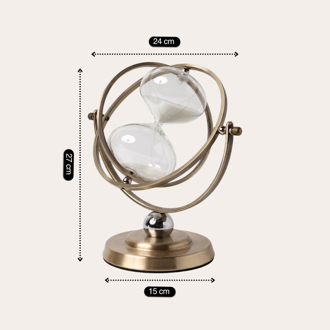Vintage Globe Rotating Hourglass